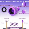 image:imageBUCKLOS Bike Tire Valve Stem Cap Set Presta Valve and Schrader Valve Caps Valve Cap with Valve Core Removing Function Presta Valve Adapter 10Pcs Fit Mountain Bike Road BikesPurple