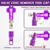 image:imageBUCKLOS Bike Tire Valve Stem Cap Set Presta Valve and Schrader Valve Caps Valve Cap with Valve Core Removing Function Presta Valve Adapter 10Pcs Fit Mountain Bike Road BikesPurple