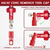 image:imageBUCKLOS Bike Tire Valve Stem Cap Set Presta Valve and Schrader Valve Caps Valve Cap with Valve Core Removing Function Presta Valve Adapter 10Pcs Fit Mountain Bike Road BikesRed