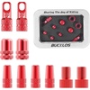 image:imageBUCKLOS Bike Tire Valve Stem Cap Set Presta Valve and Schrader Valve Caps Valve Cap with Valve Core Removing Function Presta Valve Adapter 10Pcs Fit Mountain Bike Road BikesRed