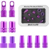 image:imageBUCKLOS Bike Tire Valve Stem Cap Set Presta Valve and Schrader Valve Caps Valve Cap with Valve Core Removing Function Presta Valve Adapter 10Pcs Fit Mountain Bike Road BikesPurple