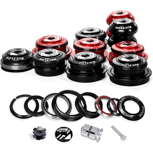 image:imageBUCKLOS 118 Bike Headset MTB Threadless 34 44 44506 4455 4456 41852mm Straight Tapered Tube Mountain Bikes Road Bicycle Double Sealed Bearings Headsets for Frame Fork Expander Plug Star Nut4455mmBlack