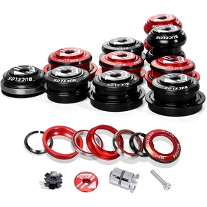 image:imageBUCKLOS 118 Bike Headset MTB Threadless 34 44 44506 4455 4456 41852mm Straight Tapered Tube Mountain Bikes Road Bicycle Double Sealed Bearings Headsets for Frame Fork Expander Plug Star Nut4444mmRed