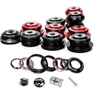 image:imageBUCKLOS 118 Bike Headset MTB Threadless 34 44 44506 4455 4456 41852mm Straight Tapered Tube Mountain Bikes Road Bicycle Double Sealed Bearings Headsets for Frame Fork Expander Plug Star Nut44506mmBlack