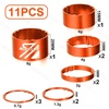 image:imageBUCKLOS 11PCS Headset Spacer Bike 118 Fork Stem Aluminum Carbon Fiber Washer  20 15 10 5 3 2 mm Mountain Bikes Road Bicycle Threadless Ultralight Headset Spacers fit MTB Road BMX Folding BikesOrange