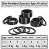image:imageBUCKLOS 11PCS Headset Spacer Bike 118 Fork Stem Aluminum Carbon Fiber Washer  20 15 10 5 3 2 mm Mountain Bikes Road Bicycle Threadless Ultralight Headset Spacers fit MTB Road BMX Folding BikesShiny