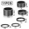 image:imageBUCKLOS 11PCS Headset Spacer Bike 118 Fork Stem Aluminum Carbon Fiber Washer  20 15 10 5 3 2 mm Mountain Bikes Road Bicycle Threadless Ultralight Headset Spacers fit MTB Road BMX Folding BikesMatte