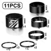 image:imageBUCKLOS 11PCS Headset Spacer Bike 118 Fork Stem Aluminum Carbon Fiber Washer  20 15 10 5 3 2 mm Mountain Bikes Road Bicycle Threadless Ultralight Headset Spacers fit MTB Road BMX Folding BikesBlack