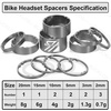image:imageBUCKLOS 11PCS Headset Spacer Bike 118 Fork Stem Aluminum Carbon Fiber Washer  20 15 10 5 3 2 mm Mountain Bikes Road Bicycle Threadless Ultralight Headset Spacers fit MTB Road BMX Folding BikesTitanium