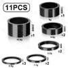 image:imageBUCKLOS 11PCS Headset Spacer Bike 118 Fork Stem Aluminum Carbon Fiber Washer  20 15 10 5 3 2 mm Mountain Bikes Road Bicycle Threadless Ultralight Headset Spacers fit MTB Road BMX Folding BikesShiny