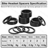 image:imageBUCKLOS 11PCS Headset Spacer Bike 118 Fork Stem Aluminum Carbon Fiber Washer  20 15 10 5 3 2 mm Mountain Bikes Road Bicycle Threadless Ultralight Headset Spacers fit MTB Road BMX Folding BikesMatte