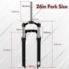image:imageBUCKLOS 26 x 40 inch Fat Tire MTB Suspension Fork 100mm Travel Spacing Hub 135mm 1 18 Straight Tube Manual Lockout 9mm QR Oil Spring Front Forks fit Snow Beach XC Mountain Bike26