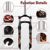 image:imageBUCKLOS 26 x 40 inch Fat Tire MTB Suspension Fork 100mm Travel Spacing Hub 135mm 1 18 Straight Tube Manual Lockout 9mm QR Oil Spring Front Forks fit Snow Beach XC Mountain Bike26