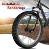 image:imageBUCKLOS 26 x 40 inch Fat Tire MTB Suspension Fork 100mm Travel Spacing Hub 135mm 1 18 Straight Tube Manual Lockout 9mm QR Oil Spring Front Forks fit Snow Beach XC Mountain Bike26