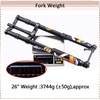 image:imageBUCKLOS Fat Tire 50 2026 inch Air Electric Mountain Bike Inverted Suspension Fork Thru Axle 15  150mm 140180mm Travel Rebound Adjustment Tapered Front Forks for Snow Beach EBike MTBdoublecrown26