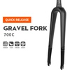 image:imageBUCKLOS Gravel 700C Carbon Fiber Road Bike Rigid Fork QR 9mm100  12mm Thru Axle 118 Threadless Tapered Tube Super Light Bicycle Front ForksQR