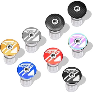 image:imageBUCKLOS 1 18 inch AluminumCarbon Fiber Bicycle Headset Top Cap Star Nut Plug Bolt Stem Expanding Nut BoltAL6061Black
