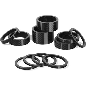 image:imageBUCKLOS 11PCS Headset Spacer Bike 118 Fork Stem Aluminum Carbon Fiber Washer  20 15 10 5 3 2 mm Mountain Bikes Road Bicycle Threadless Ultralight Headset Spacers fit MTB Road BMX Folding BikesShiny