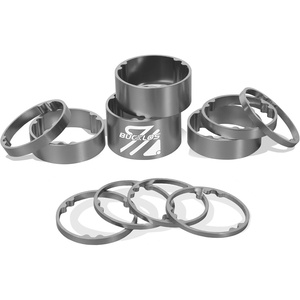 image:imageBUCKLOS 11PCS Headset Spacer Bike 118 Fork Stem Aluminum Carbon Fiber Washer  20 15 10 5 3 2 mm Mountain Bikes Road Bicycle Threadless Ultralight Headset Spacers fit MTB Road BMX Folding BikesTitanium