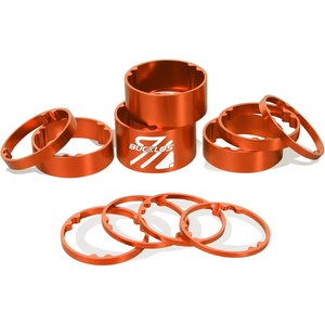 image:imageBUCKLOS 11PCS Headset Spacer Bike 118 Fork Stem Aluminum Carbon Fiber Washer  20 15 10 5 3 2 mm Mountain Bikes Road Bicycle Threadless Ultralight Headset Spacers fit MTB Road BMX Folding BikesOrange