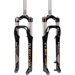 image:imageBUCKLOS 26 x 40 inch Fat Tire MTB Suspension Fork 100mm Travel Spacing Hub 135mm 1 18 Straight Tube Manual Lockout 9mm QR Oil Spring Front Forks fit Snow Beach XC Mountain Bike26