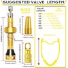 image:imageBUCKLOS Tubeless Presta Valve Stem 404455606580100 mm Valve Stem Kit with Valve Core Removal Tool for Road BikeMountain BikeMTB Fit Most Bicycle Rims Super Light Durable Aluminum Stem BlackGOLD
