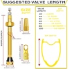 image:imageBUCKLOS Tubeless Presta Valve Stem 404455606580100 mm Valve Stem Kit with Valve Core Removal Tool for Road BikeMountain BikeMTB Fit Most Bicycle Rims Super Light Durable Aluminum Stem BlackGOLD