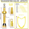 image:imageBUCKLOS Tubeless Presta Valve Stem 404455606580100 mm Valve Stem Kit with Valve Core Removal Tool for Road BikeMountain BikeMTB Fit Most Bicycle Rims Super Light Durable Aluminum Stem BlackGOLD