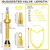image:imageBUCKLOS Tubeless Presta Valve Stem 404455606580100 mm Valve Stem Kit with Valve Core Removal Tool for Road BikeMountain BikeMTB Fit Most Bicycle Rims Super Light Durable Aluminum Stem BlackGOLD