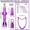 image:imageBUCKLOS Tubeless Presta Valve Stem 404455606580100 mm Valve Stem Kit with Valve Core Removal Tool for Road BikeMountain BikeMTB Fit Most Bicycle Rims Super Light Durable Aluminum Stem BlackPURPLE