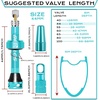 image:imageBUCKLOS Tubeless Presta Valve Stem 404455606580100 mm Valve Stem Kit with Valve Core Removal Tool for Road BikeMountain BikeMTB Fit Most Bicycle Rims Super Light Durable Aluminum Stem BlackTurquoise