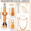 image:imageBUCKLOS Tubeless Presta Valve Stem 404455606580100 mm Valve Stem Kit with Valve Core Removal Tool for Road BikeMountain BikeMTB Fit Most Bicycle Rims Super Light Durable Aluminum Stem BlackOrange