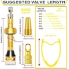 image:imageBUCKLOS Tubeless Presta Valve Stem 404455606580100 mm Valve Stem Kit with Valve Core Removal Tool for Road BikeMountain BikeMTB Fit Most Bicycle Rims Super Light Durable Aluminum Stem BlackGOLD