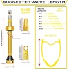 image:imageBUCKLOS Tubeless Presta Valve Stem 404455606580100 mm Valve Stem Kit with Valve Core Removal Tool for Road BikeMountain BikeMTB Fit Most Bicycle Rims Super Light Durable Aluminum Stem BlackGOLD