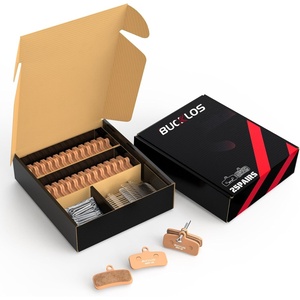 image:imageBUCKLOS BRP05 25PC Bike Disc Brake Pads 4 Piston Pads for ShimanoSinteredMetal