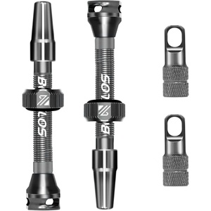 image:imageBUCKLOS Tubeless Presta Valve Stem 404455606580100 mm Valve Stem Kit with Valve Core Removal Tool for Road BikeMountain BikeMTB Fit Most Bicycle Rims Super Light Durable Aluminum Stem BlackTitanium
