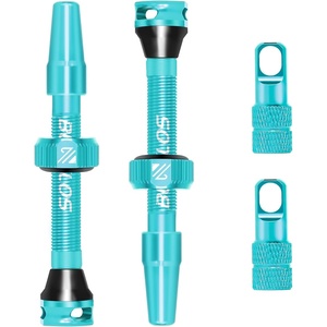 image:imageBUCKLOS Tubeless Presta Valve Stem 404455606580100 mm Valve Stem Kit with Valve Core Removal Tool for Road BikeMountain BikeMTB Fit Most Bicycle Rims Super Light Durable Aluminum Stem BlackTurquoise