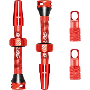 image:imageBUCKLOS Tubeless Presta Valve Stem 404455606580100 mm Valve Stem Kit with Valve Core Removal Tool for Road BikeMountain BikeMTB Fit Most Bicycle Rims Super Light Durable Aluminum Stem BlackRED