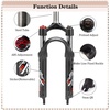 image:imageBUCKLOS 20 inch Coil Folding Bike Suspension Fork Travel 50mm 286mm Threadless Straight Tube QR 9mm Crown Lockout Disc Brake Front Forks