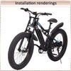 image:imageBUCKLOS 26 inch 40 Fat Tire Electric Bike Air Suspension Fork 180mm Travel Spacing Hub 135mm 1 18 Straight Tube MTB Manual Lockout 9mm QR Mountain Bike Double Shoulder Ebike Front ForksBalck