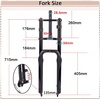 image:imageBUCKLOS 26 inch 40 Fat Tire Electric Bike Air Suspension Fork 180mm Travel Spacing Hub 135mm 1 18 Straight Tube MTB Manual Lockout 9mm QR Mountain Bike Double Shoulder Ebike Front ForksBalck