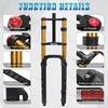 image:imageBUCKLOS 26 inch 40 Fat Tire Electric Bike Air Suspension Fork 180mm Travel Spacing Hub 135mm 1 18 Straight Tube MTB Manual Lockout 9mm QR Mountain Bike Double Shoulder Ebike Front ForksGold