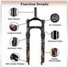 image:imageBUCKLOS 26 x 40 inch Fat Bike Tire Air Suspension Fork 120mm Travel Spacing Hub 135mm 286mm Straight Tube Crown Lockout 9mm QR Ultralight Front Forks fit Snow Beach Mountain Bike Black GoldBlack