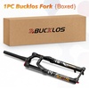 image:imageBUCKLOS 2627529 inch MTB Fork 120mm Travel 118 StraightTapered Mountain Bike Fork Rebound Adjust 15mm100mm Axle Manual Lockout Air ShocksBlackTapered tube