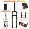 image:imageBUCKLOS 2627529 inch MTB Fork 120mm Travel 118 StraightTapered Mountain Bike Fork Rebound Adjust 15mm100mm Axle Manual Lockout Air ShocksBlackTapered tube