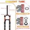 image:imageBUCKLOS 2627529 inch MTB Fork 120mm Travel 118 StraightTapered Mountain Bike Fork Rebound Adjust 15mm100mm Axle Manual Lockout Air ShocksGoldStraight tube
