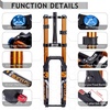 image:imageBUCKLOS Downhill Air Suspension Fork 27529 15  110mm Boost Tapered Travel 180mm 36mm Inner Tube Thru Axle Rebound Adjustment Disc Brake Front Forks fit Mountain Bike AM FR DH ect29