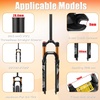 image:imageBUCKLOS LUTU 2627529 Air MTB Suspension Fork Rebound Adjust Straight Tube 286mm QR 9mm Travel 120mm ManualCrown Lockout Mountain Bike Forks Ultralight Gas Shock XC BicycleBlack Gold