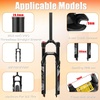 image:imageBUCKLOS LUTU 2627529 Air MTB Suspension Fork Rebound Adjust Straight Tube 286mm QR 9mm Travel 120mm ManualCrown Lockout Mountain Bike Forks Ultralight Gas Shock XC BicycleBlack