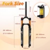 image:imageBUCKLOS LUTU 2627529 Air MTB Suspension Fork Rebound Adjust Straight Tube 286mm QR 9mm Travel 120mm ManualCrown Lockout Mountain Bike Forks Ultralight Gas Shock XC BicycleBlack Gold